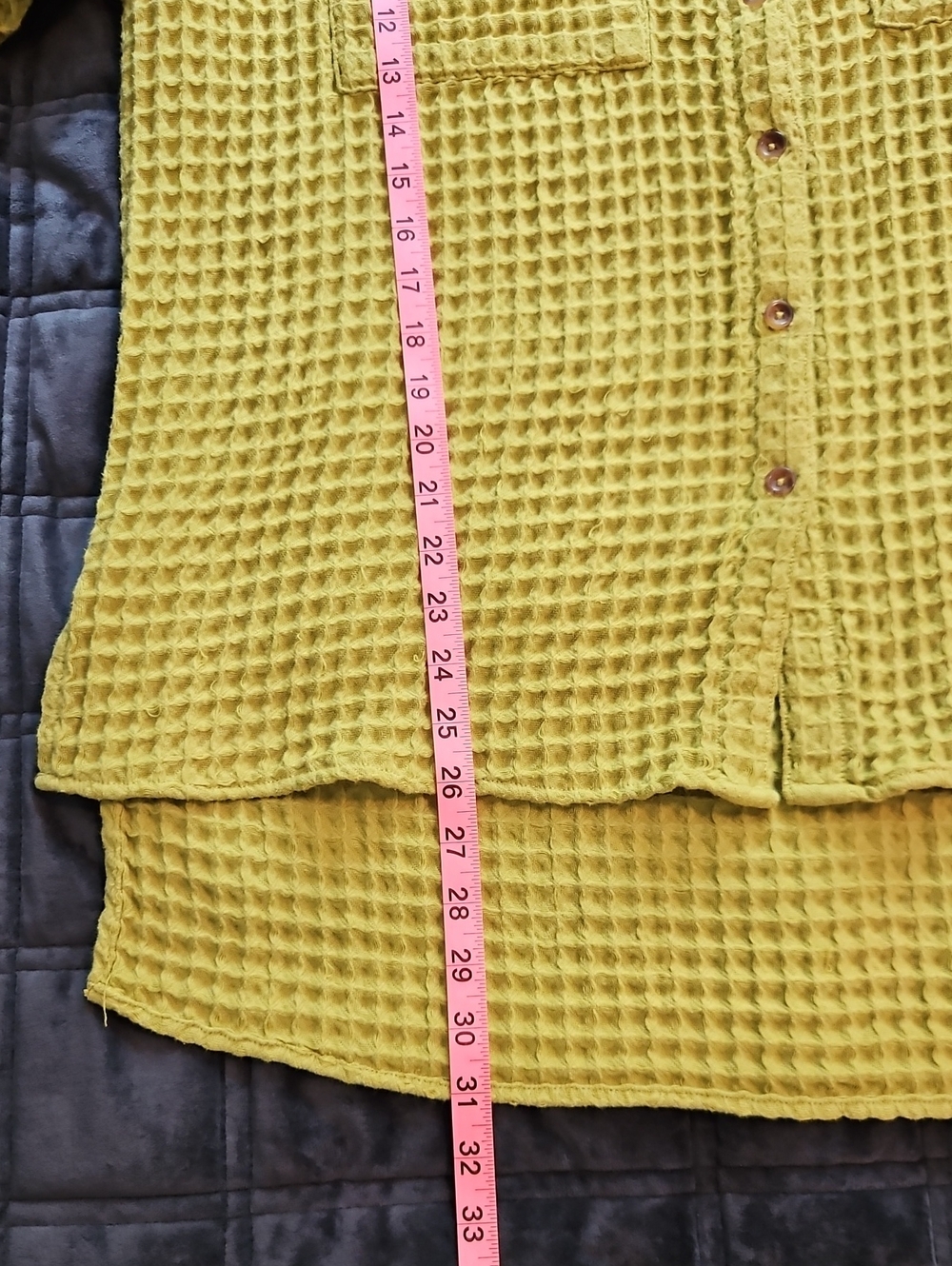 BDG Stanley Waffle Knit Shacket Lime Green Oversized, S, Flawed, Distressing - Picture 13 of 14